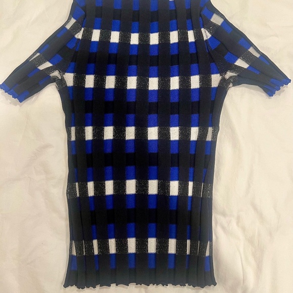 Kate Spade Checkered Gingham Sweater Top XS - Picture 3 of 3